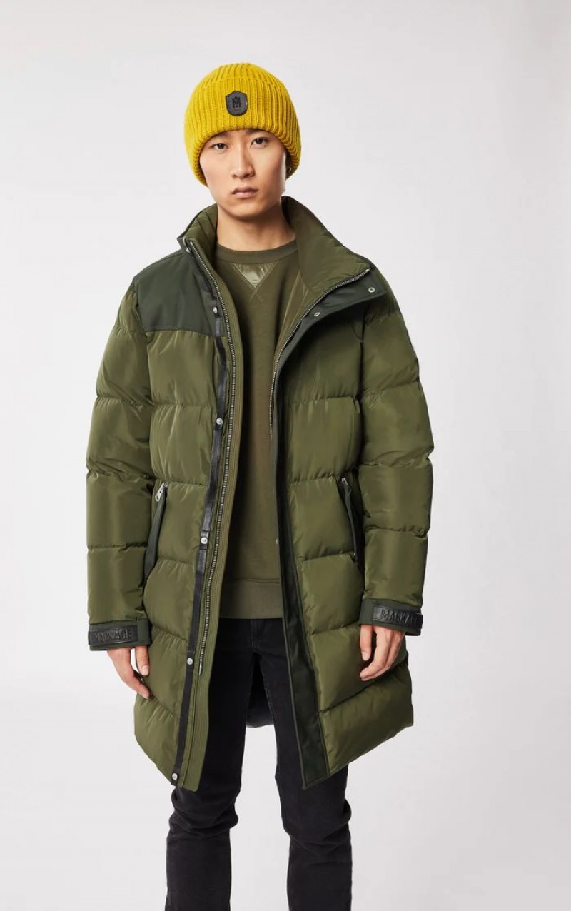 Mackage REYNOLD down with removable shearling bib and hood コート メンズ オリーブ | 4125036-UO