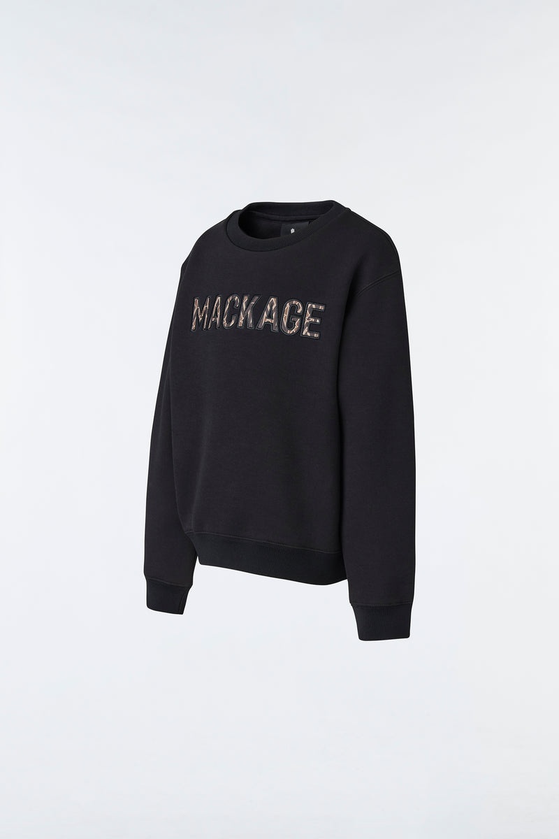 Mackage RIO Double-face jersey with wordmark パーカー キッズ 黒 | 5793628-CW