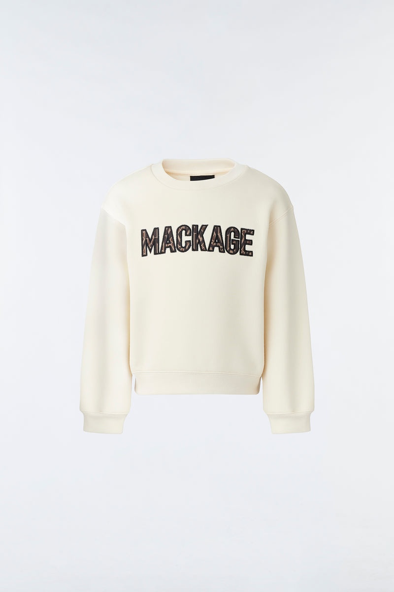 Mackage RIO Double-face jersey with wordmark パーカー キッズ ベージュ | 9087421-AF