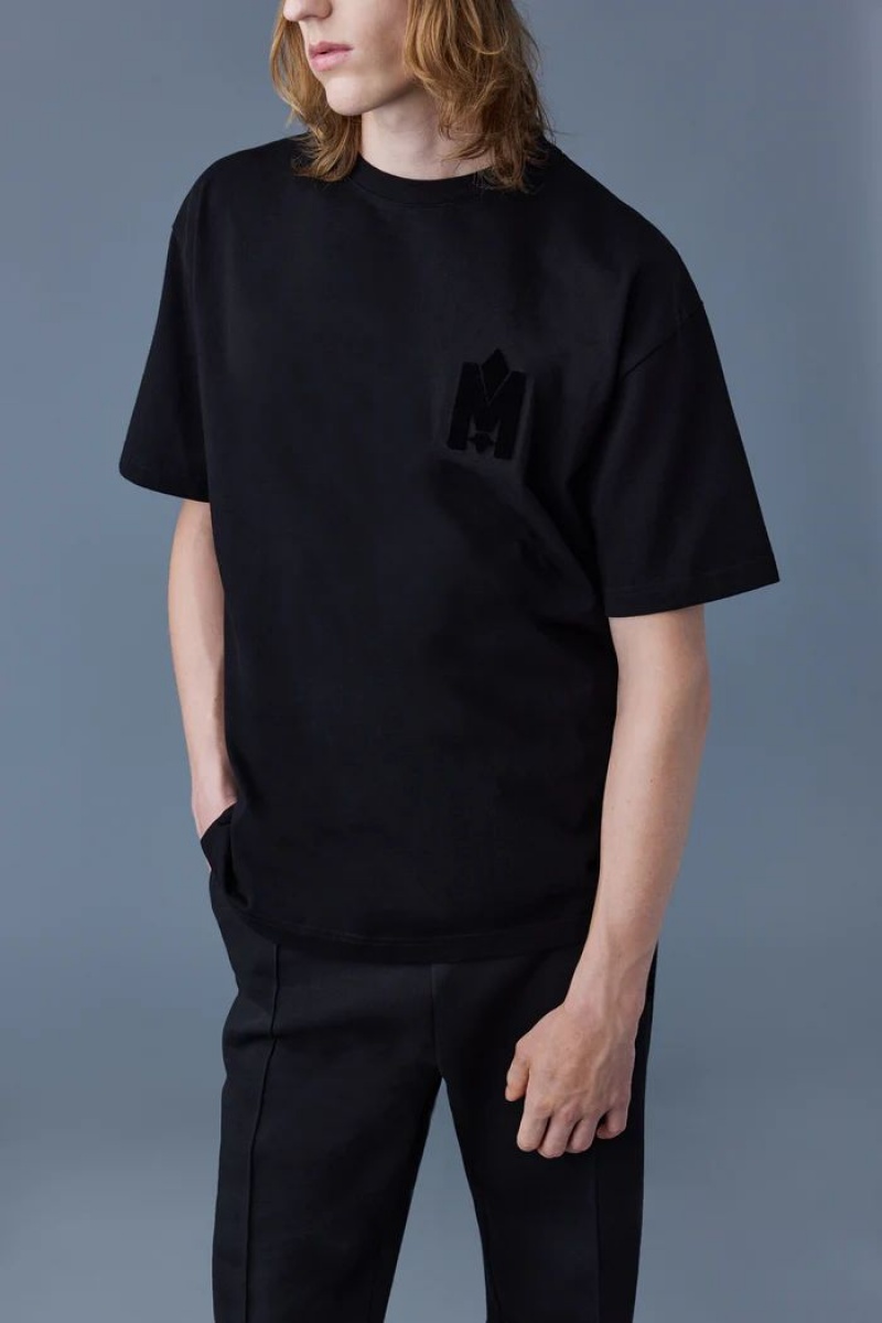 Mackage TEE with velvet logo Tシャツ メンズ 黒 | 2815096-QL