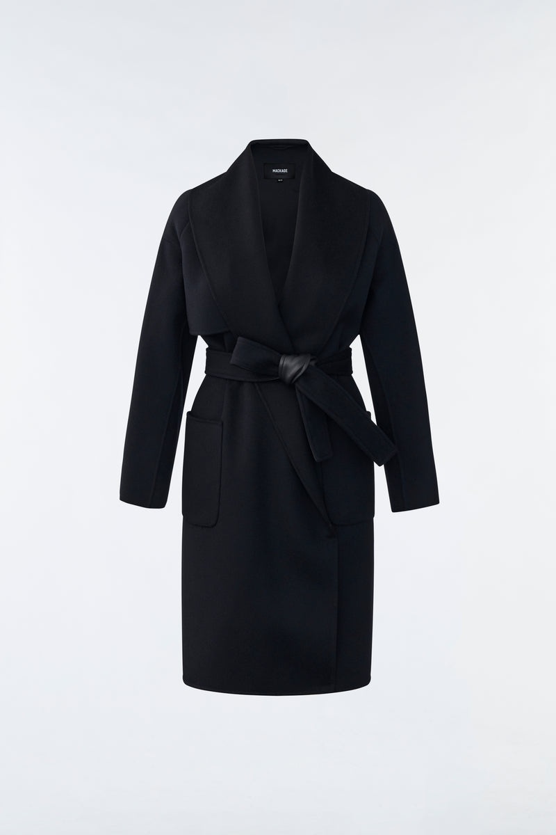 Mackage THALIA Double-face wool robe コート レディース 黒 | 7146852-AT